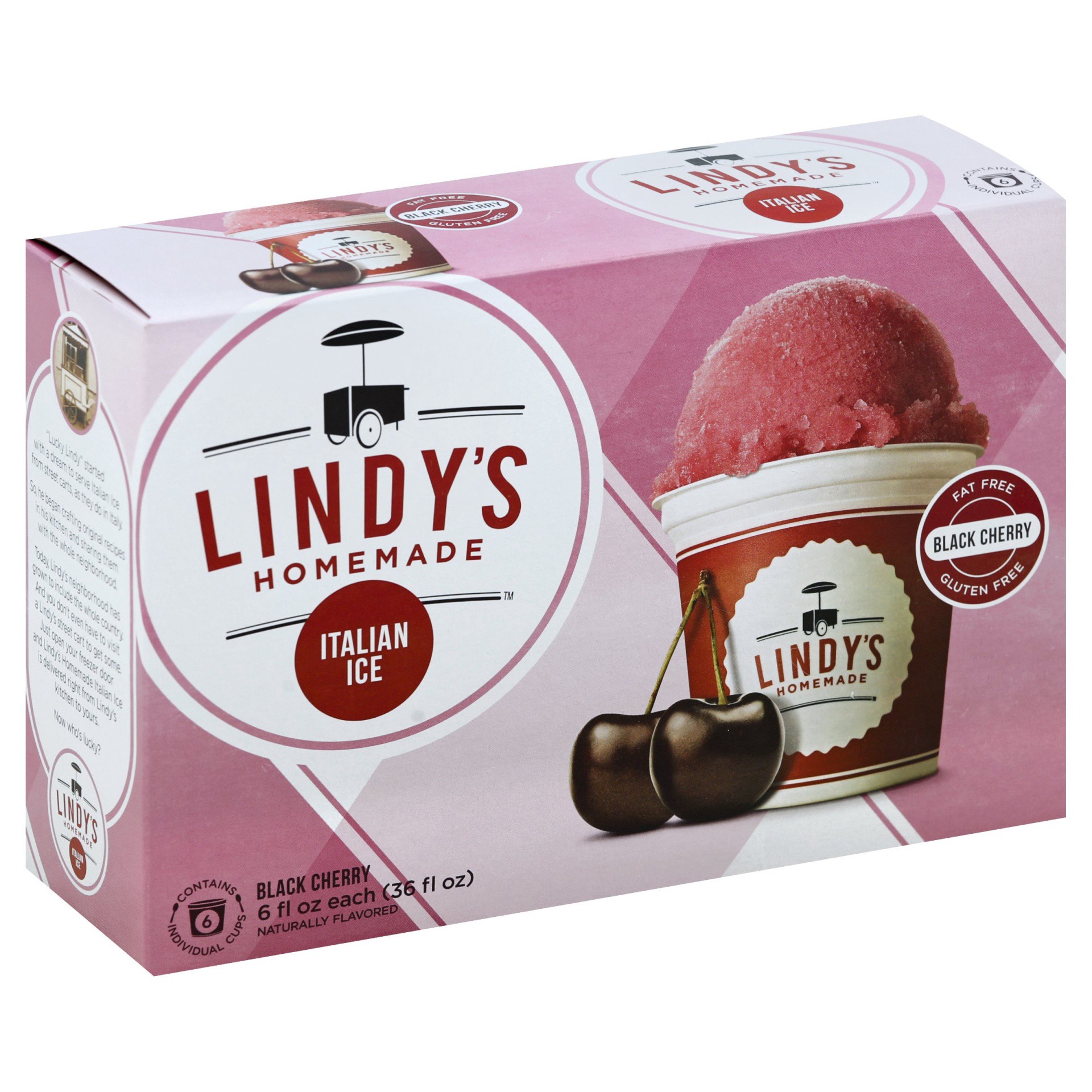 slide 1 of 8, Lindy's Homemade Black Cherry Italian Ice, 6 ct; 6 fl oz