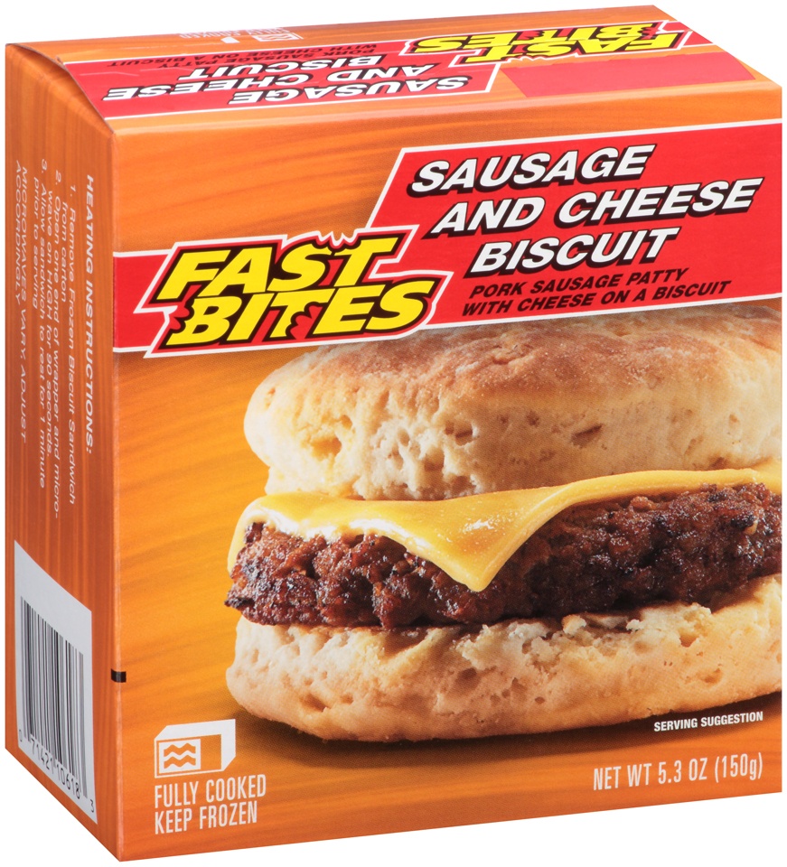 slide 1 of 2, Fast Bites Breakfast Sausage & Cheese Biscuit, 5.3 oz