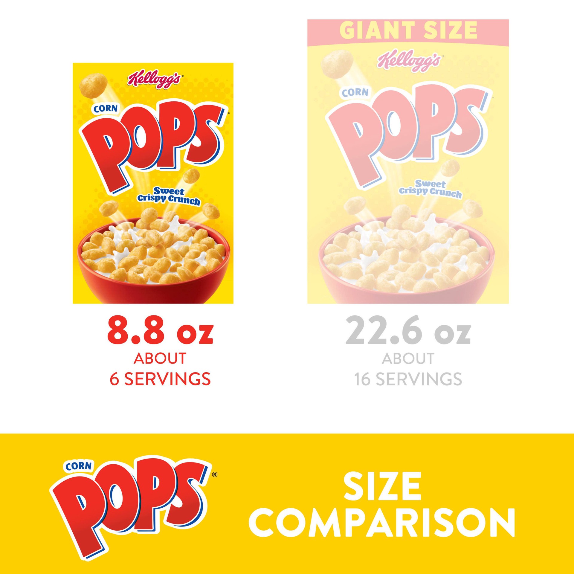 slide 4 of 5, Corn Pops Kellogg's Corn Pops Breakfast Cereal, Kids Cereal, Family Breakfast, Original, 8.8oz Box (1 Box), 8.8 oz