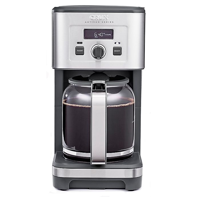 slide 9 of 9, CRUX Artisan Series 14-Cup Programmable Coffee Maker - Stainless Steel, 1 ct