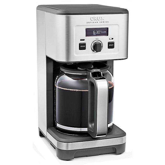 slide 2 of 9, CRUX Artisan Series 14-Cup Programmable Coffee Maker - Stainless Steel, 1 ct