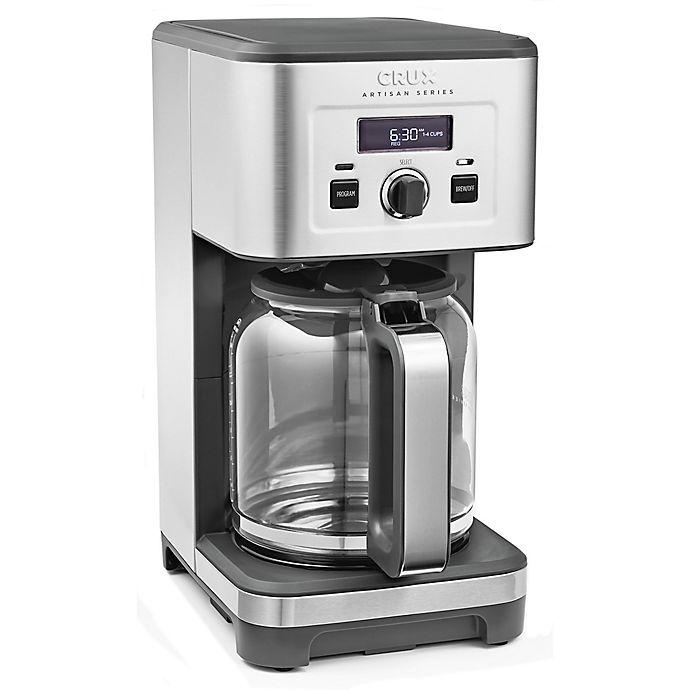 slide 1 of 9, CRUX Artisan Series 14-Cup Programmable Coffee Maker - Stainless Steel, 1 ct