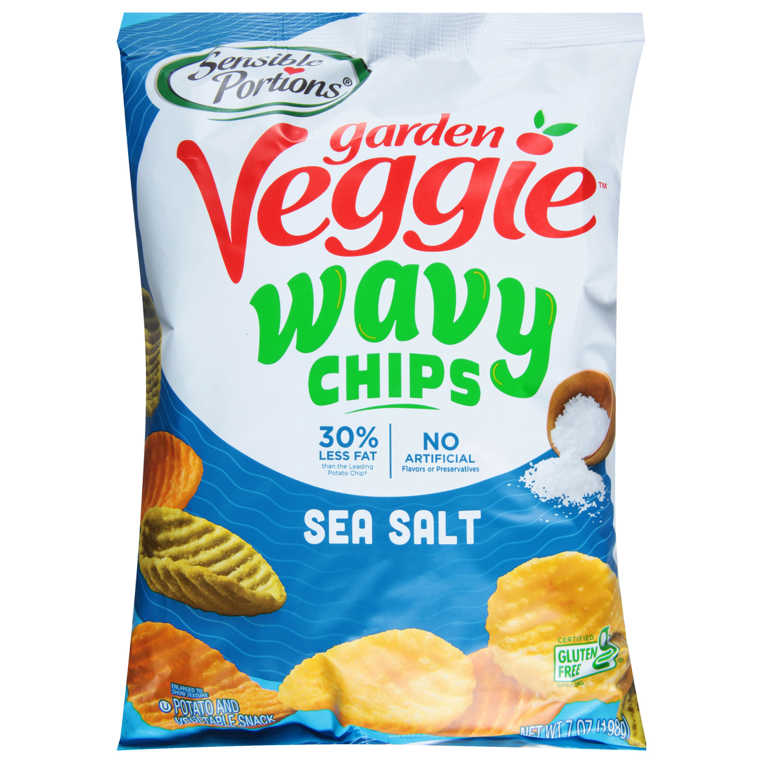 slide 1 of 2, Sensible Portions Garden Veggie Sea Salt Wavy Chips 7 oz, 7 oz
