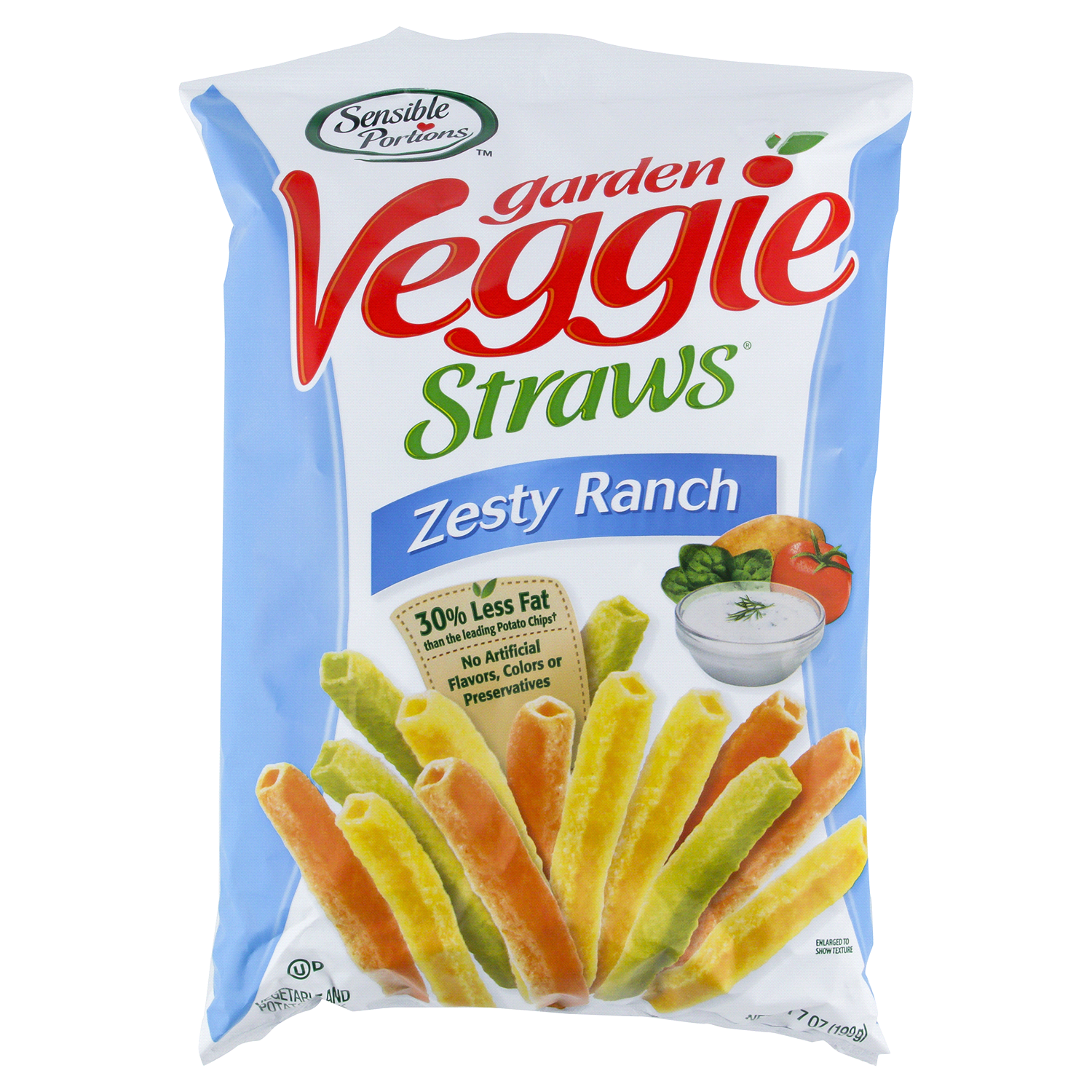slide 1 of 2, Sensible Portions Garden Veggie Straws Zesty Ranch Vegetable & Potato Snack 6 oz. Bag, 6 oz