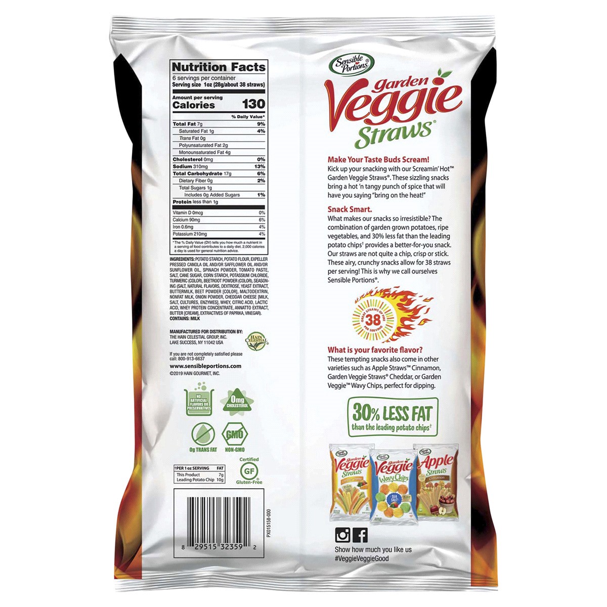 slide 2 of 2, Sensible Portions Screamin Hot Veggie Straws - 6oz, 6 oz