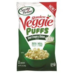 Sensible Portions Garden Veggie Sour Cream & Onion Flavored Baked Corn Puffs 3.75 oz