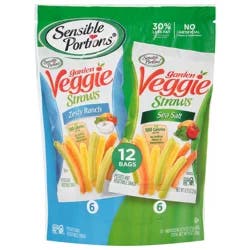 Sensible Portions Garden Veggie Straws Zesty Ranch/Sea Salt Potato and Vegetable Snack 12 - 0.75 oz Bags