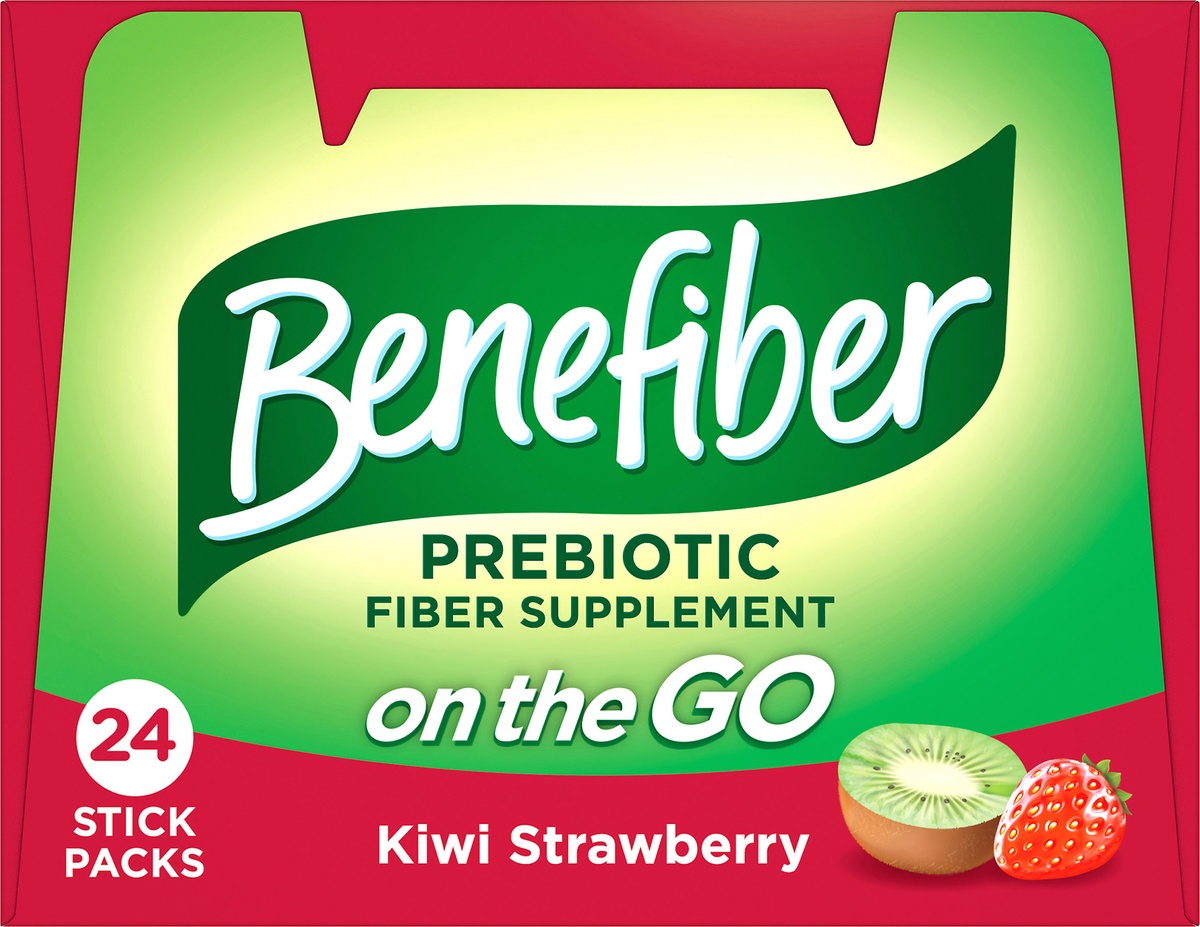 slide 5 of 9, Benefiber Drink Mix On-The-Go Kiwi Strawberry, 24 ct