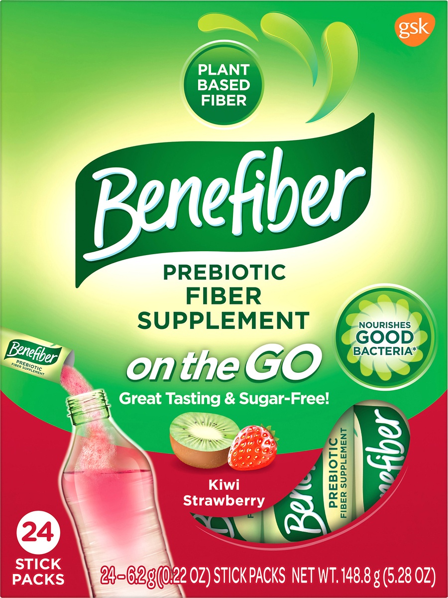 slide 8 of 9, Benefiber Drink Mix On-The-Go Kiwi Strawberry, 24 ct