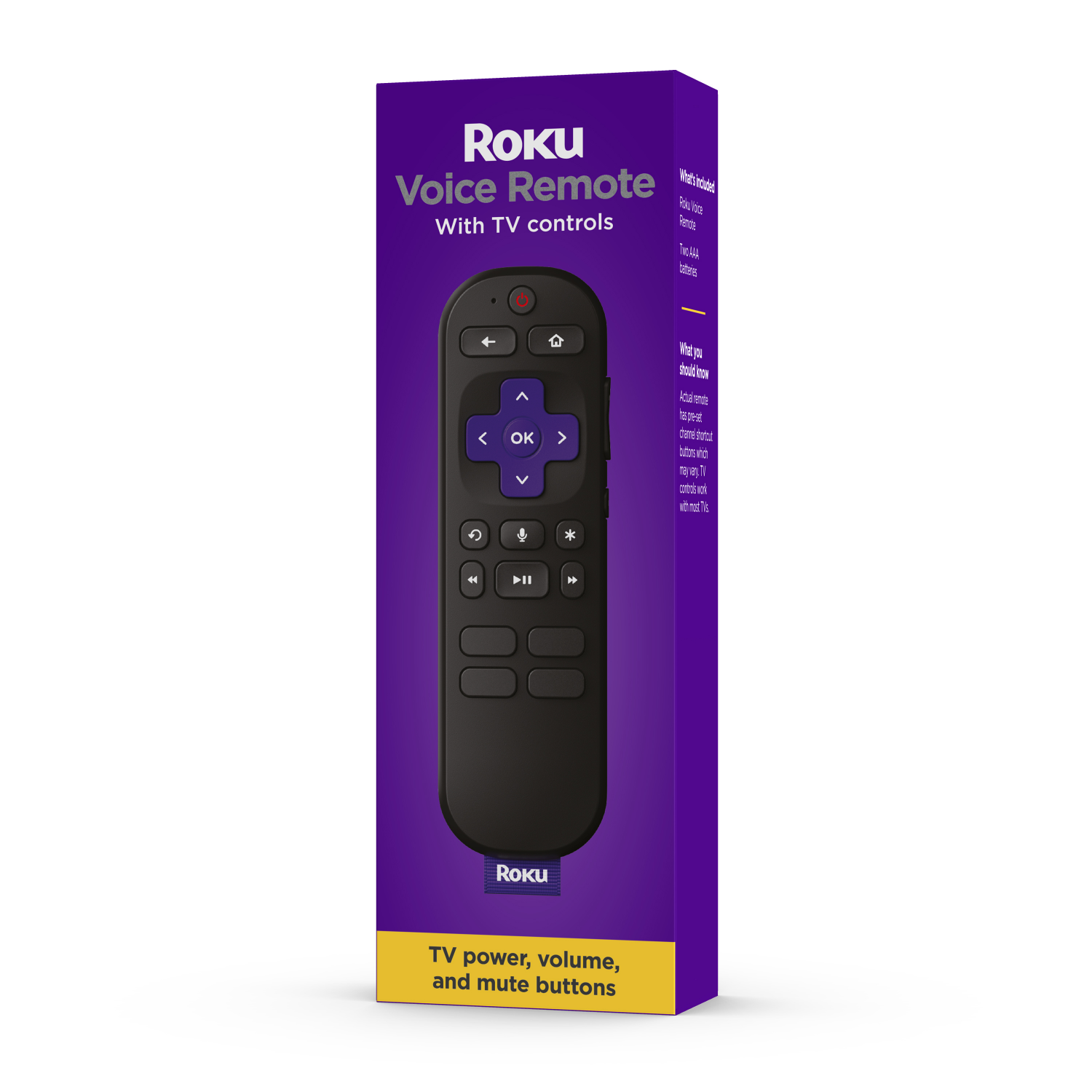 slide 4 of 4, Roku Voice Remote (Official) for Roku Players, Roku Audio, and Roku TV, 1 ct