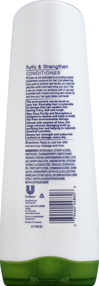 slide 6 of 6, Dove Purify & Strengthen Conditioner, 12 oz