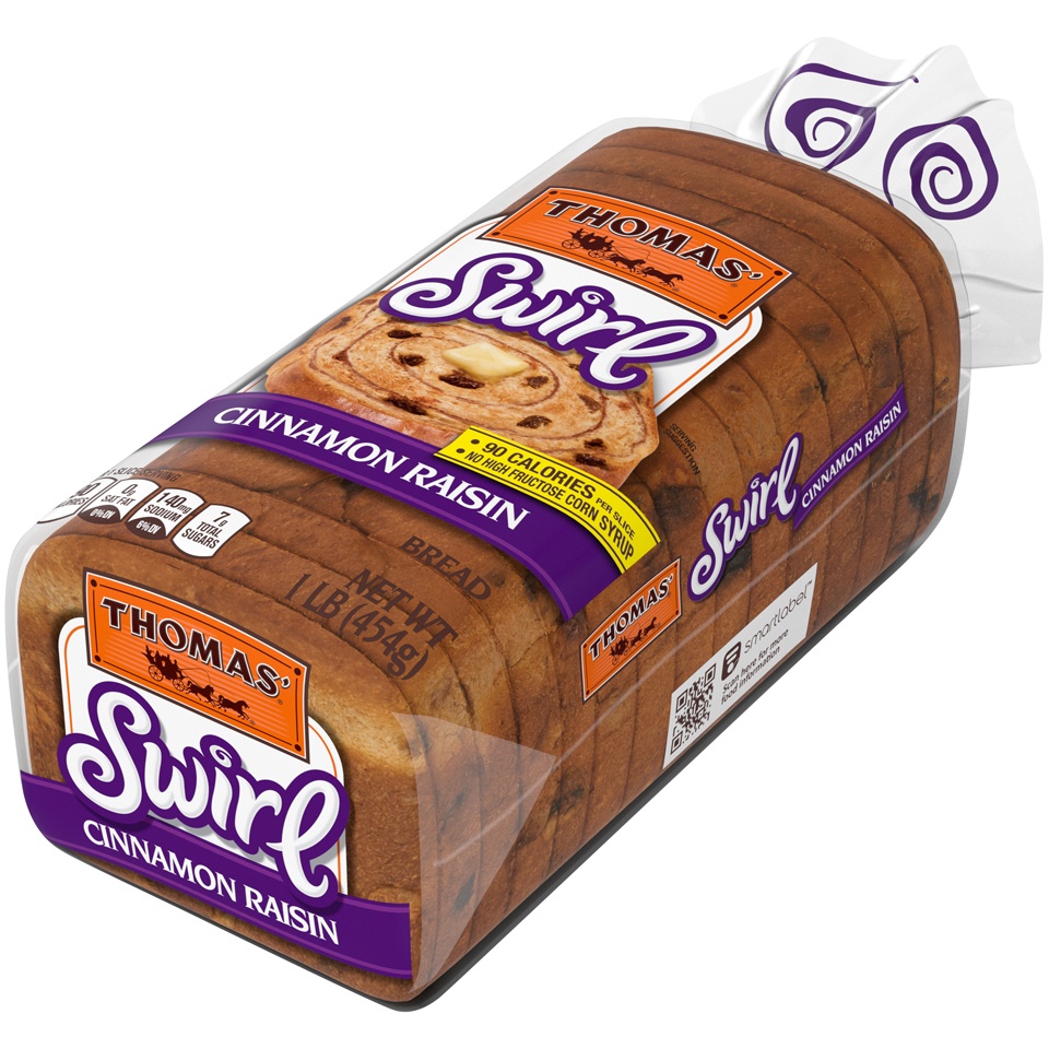 slide 5 of 9, Thomas' Cinnamon Raisin Swirl Bread, 16 oz, 1 ct