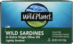 Wild Planet Lightly Smoked in Extra Virgin Olive Oil Wild Sardines - 4.4 oz