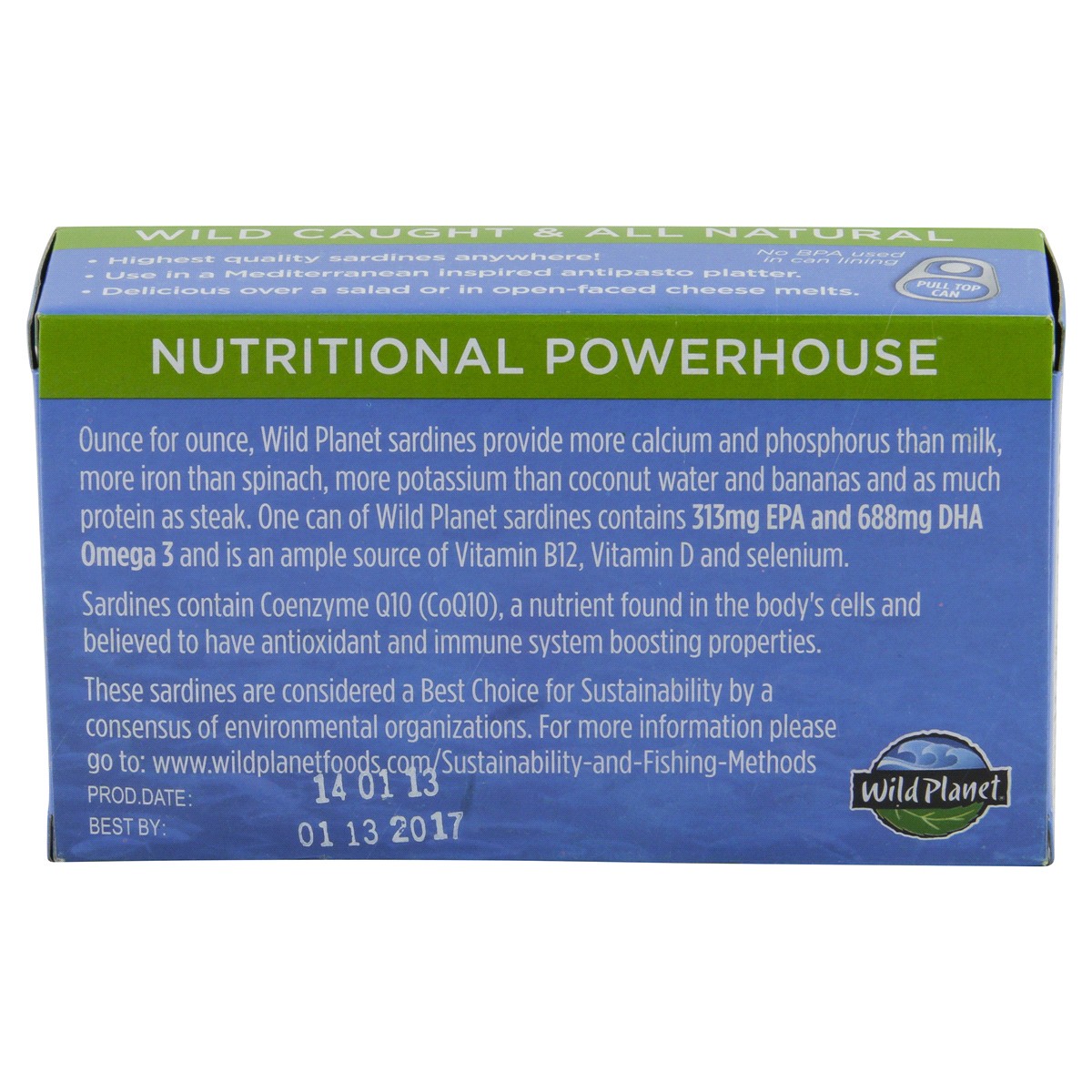 slide 2 of 6, Wild Planet Lightly Smoked in Extra Virgin Olive Oil Wild Sardines - 4.4 oz, 4.4 oz