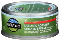 Wild Planet No Salt Added Organic Roasted Chicken Breast with Rib Meat 5 oz