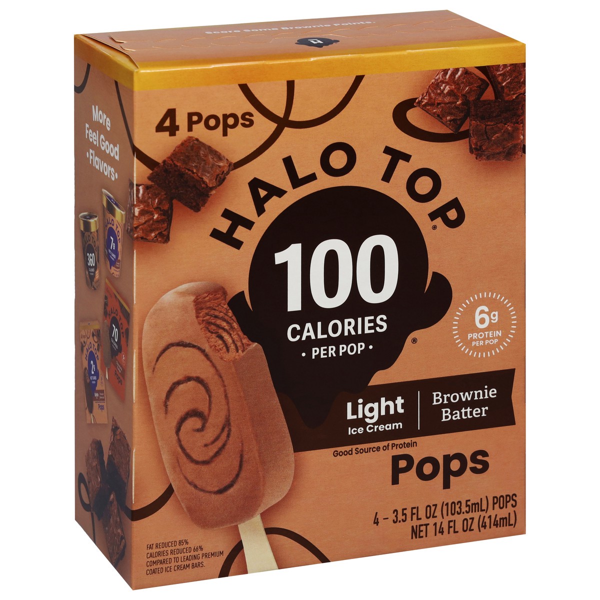 slide 7 of 11, Halo Top Brownie Batter Light Ice Cream Pops, 4 Pack, 14 fl oz