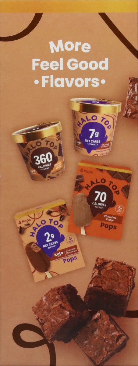 slide 9 of 11, Halo Top Brownie Batter Light Ice Cream Pops, 4 Pack, 14 fl oz