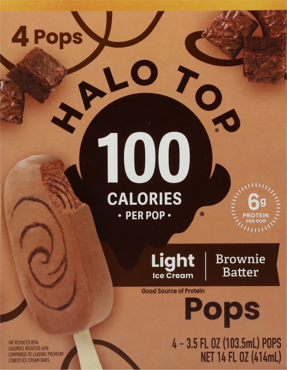 slide 4 of 11, Halo Top Brownie Batter Light Ice Cream Pops, 4 Pack, 14 fl oz