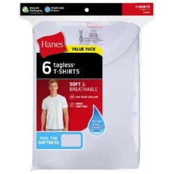 Hanes Men's Crew Neck T-Shirts, White, 3X-Large