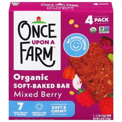 Once Upon a Farm Organic Soft-Baked Mixed Berry Bars - 4 x 1.2 oz