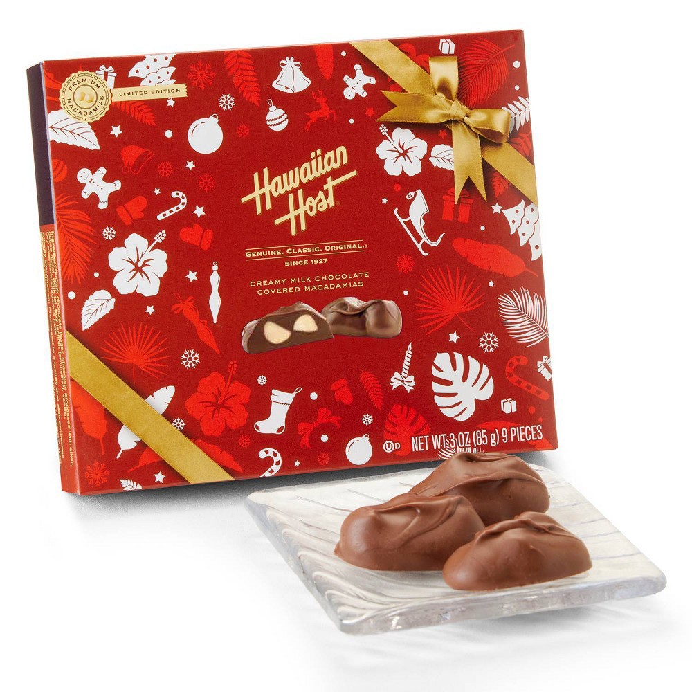 slide 2 of 5, Hawaiian Host Holiday Box Milk Chocolate Covered Macadamia - 2.9oz, 2.9 oz