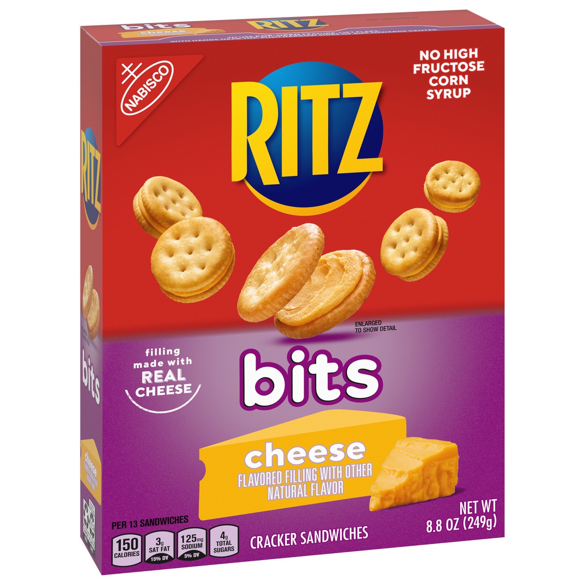 slide 2 of 9, RITZ Bits Cheese Sandwich Crackers, 8.8 oz, 8.8 oz