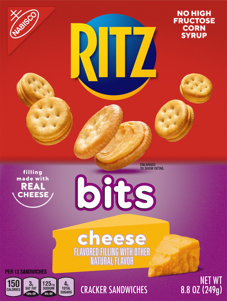 slide 6 of 9, RITZ Bits Cheese Sandwich Crackers, 8.8 oz, 8.8 oz