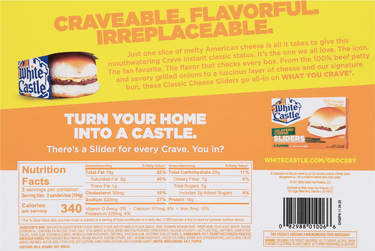 slide 2 of 3, White Castle Classic Cheese Sliders 3 - 2 Packs, 3 ct