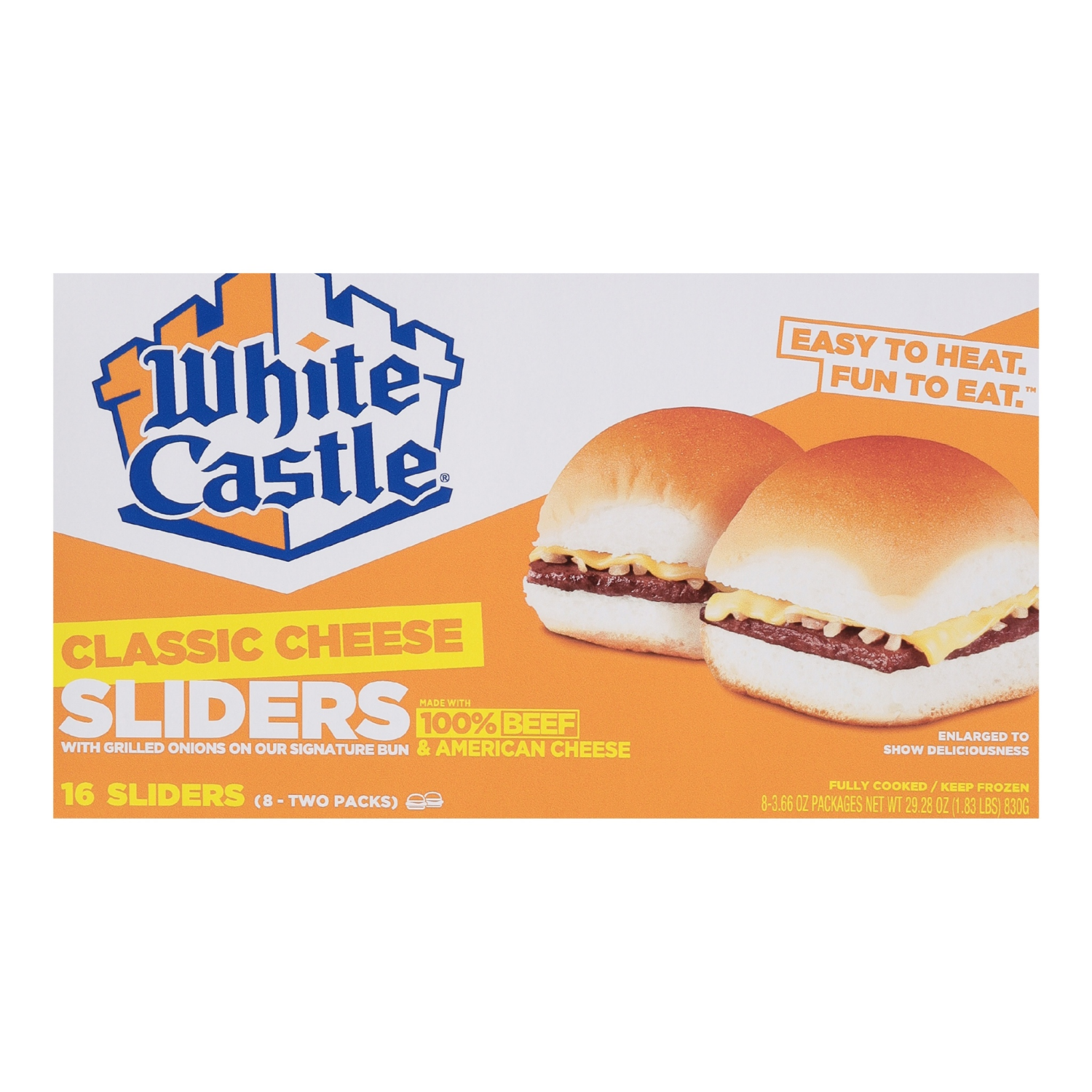 slide 1 of 2, White Castle Classic Cheese Sliders- 16 ct, 16 ct