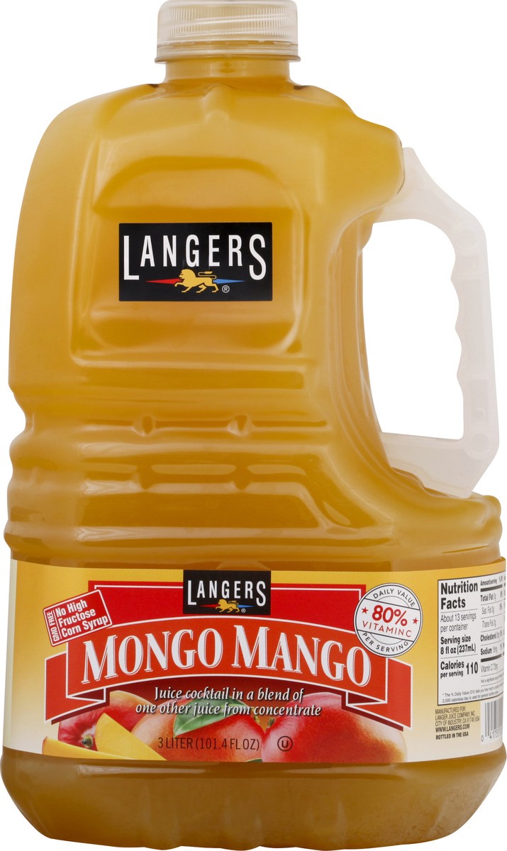 slide 13 of 13, Langers Mongo Mango Juice Cocktail - 3 liter, 3 liter
