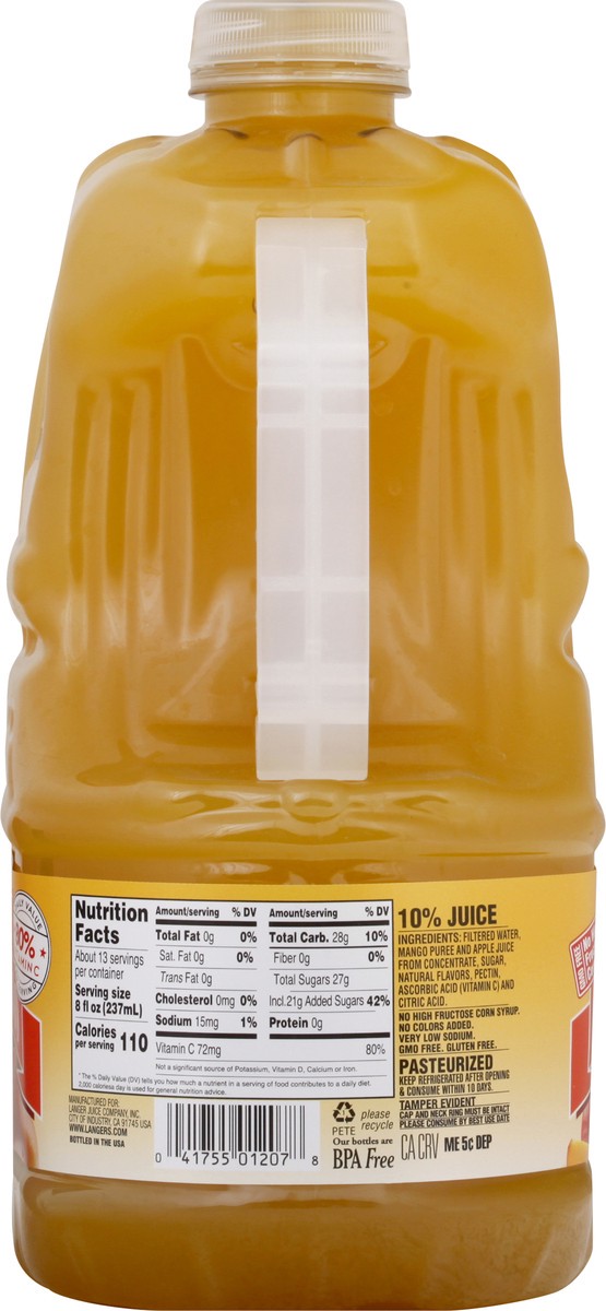slide 6 of 13, Langers Mongo Mango Juice Cocktail - 3 liter, 3 liter