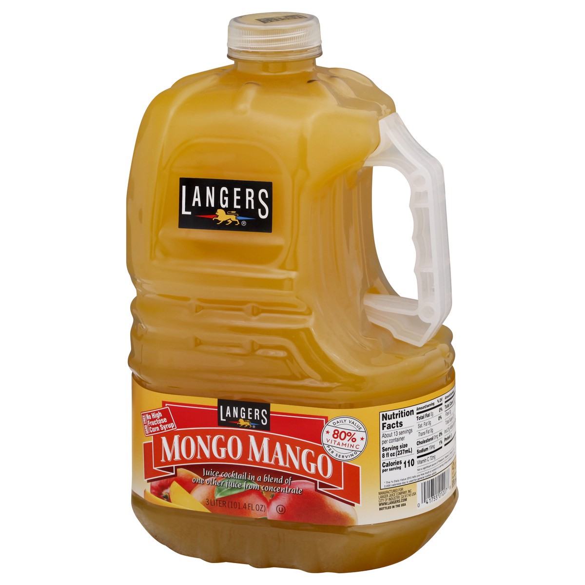 slide 4 of 13, Langers Mongo Mango Juice Cocktail - 3 liter, 3 liter