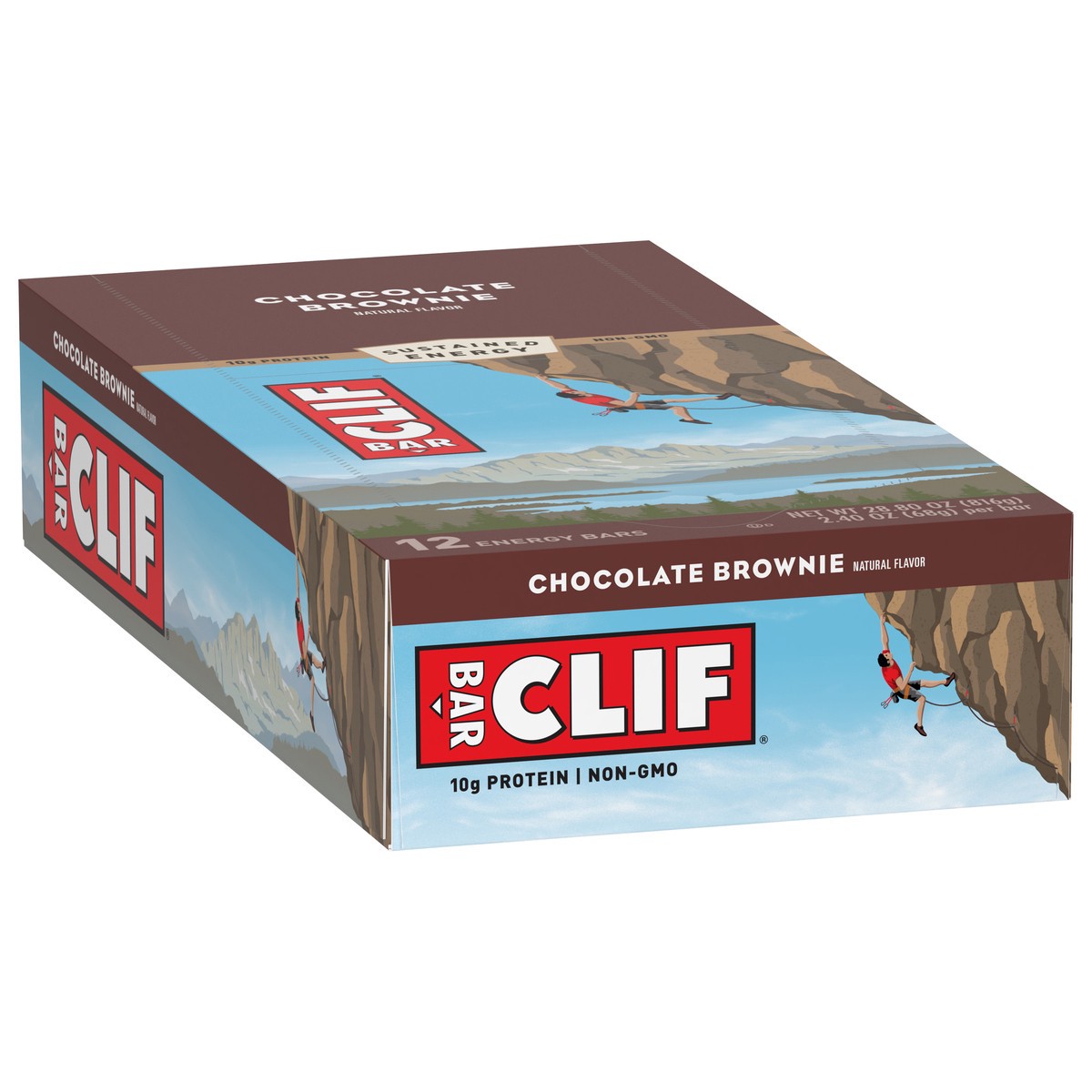 slide 2 of 9, CLIF BAR - Chocolate Brownie Flavor - Made with Organic Oats - 10g Protein - Non-GMO - Plant Based - Energy Bars - 2.4 oz. (12 Count), 28.8 oz