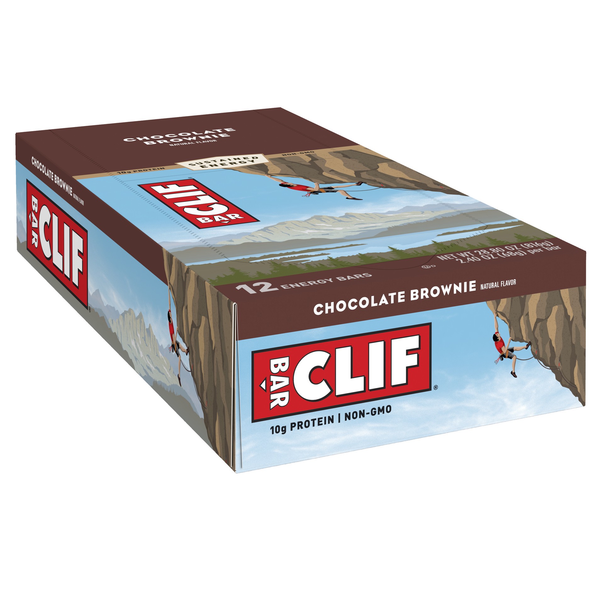 slide 1 of 9, CLIF BAR - Chocolate Brownie Flavor - Made with Organic Oats - 10g Protein - Non-GMO - Plant Based - Energy Bars - 2.4 oz. (12 Count), 28.8 oz