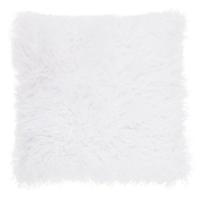 slide 1 of 1, Nearly Natural Make-Your-Own-Pillow Simon Fur Square Throw Pillow Cover - White, 1 ct