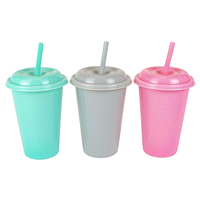 slide 3 of 9, Kolorae Cup With Lid And Straw, Assorted Colors, 3 ct