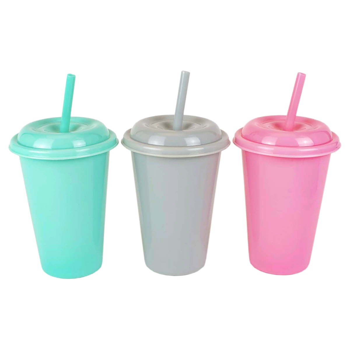 slide 5 of 9, Kolorae Cup With Lid And Straw, Assorted Colors, 3 ct