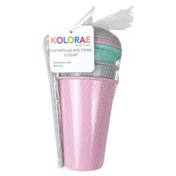 Kolorae Cup With Lid And Straw, Assorted Colors