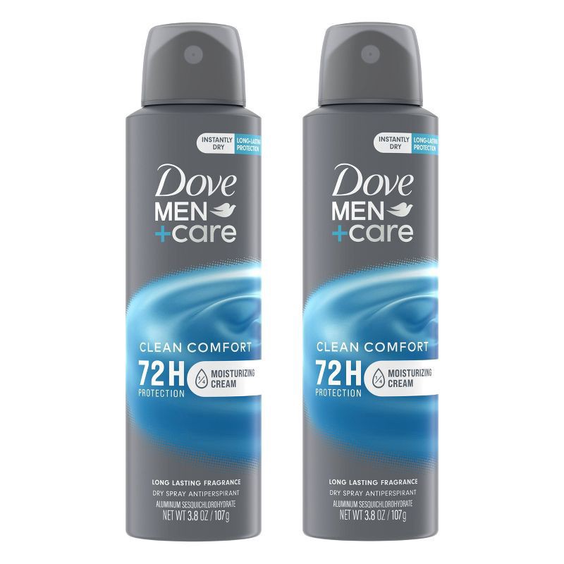 slide 2 of 7, Dove Men+Care 72-Hour Clean Comfort Dry Spray Antiperspirant Deodorant - 3.8oz/2ct, 2 ct; 3.8 oz