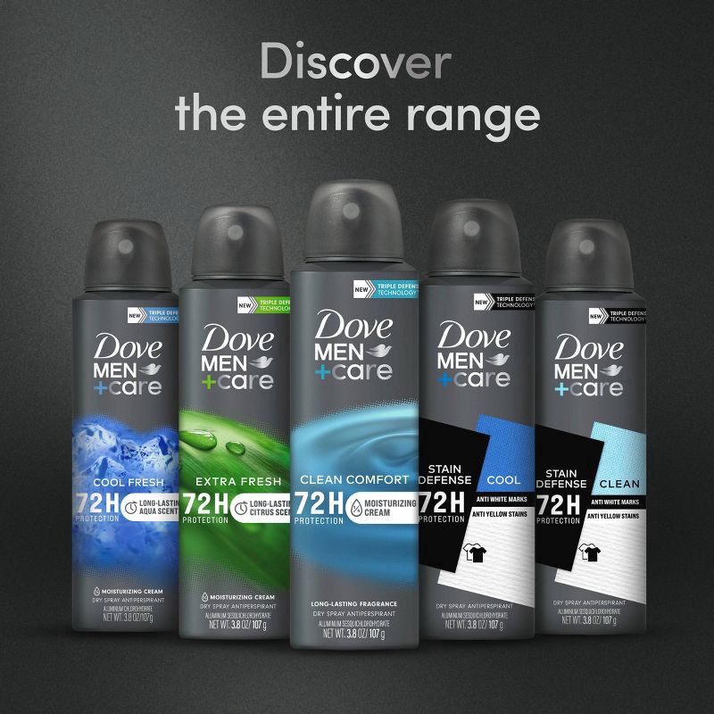 slide 6 of 7, Dove Men+Care 72-Hour Clean Comfort Dry Spray Antiperspirant Deodorant - 3.8oz/2ct, 2 ct; 3.8 oz