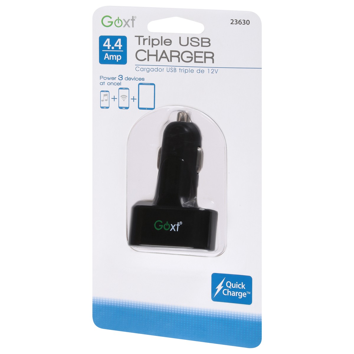 slide 2 of 11, Goxt Triple USB 4.4 Amp Charger 1 ea, 1 ct