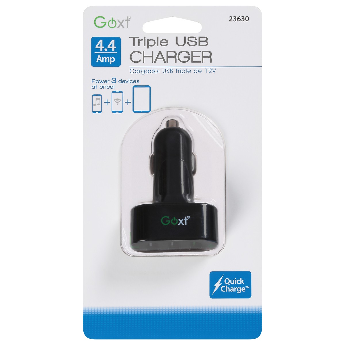 slide 10 of 11, Goxt Triple USB 4.4 Amp Charger 1 ea, 1 ct