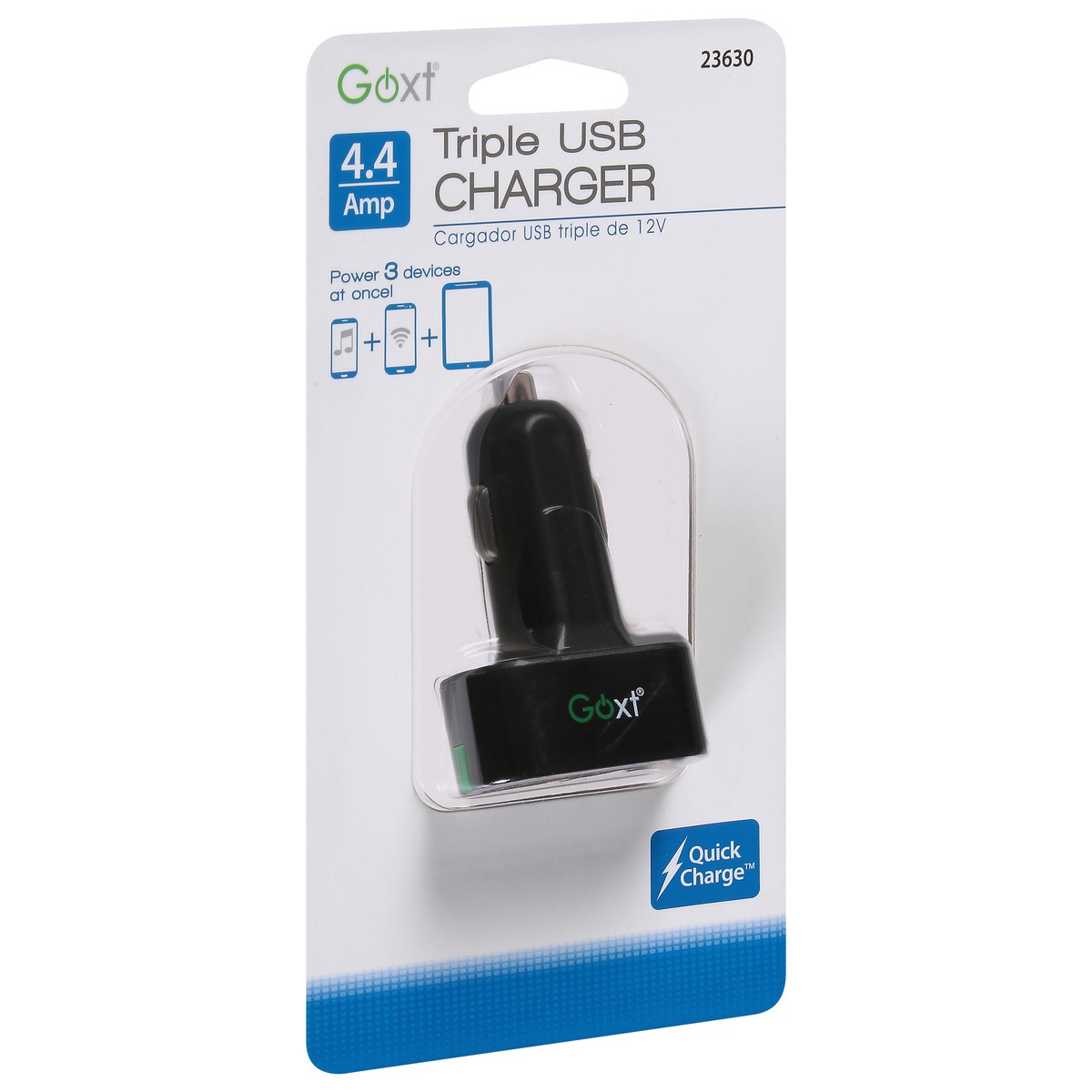 slide 5 of 11, Goxt Triple USB 4.4 Amp Charger 1 ea, 1 ct