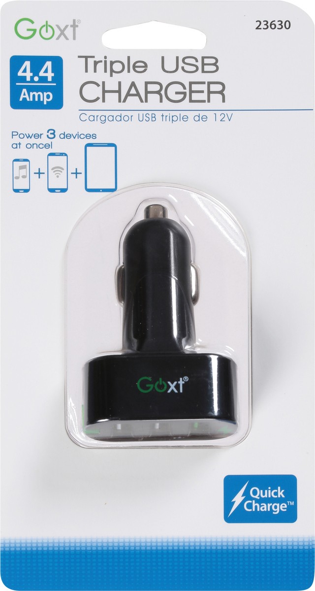 slide 4 of 11, Goxt Triple USB 4.4 Amp Charger 1 ea, 1 ct