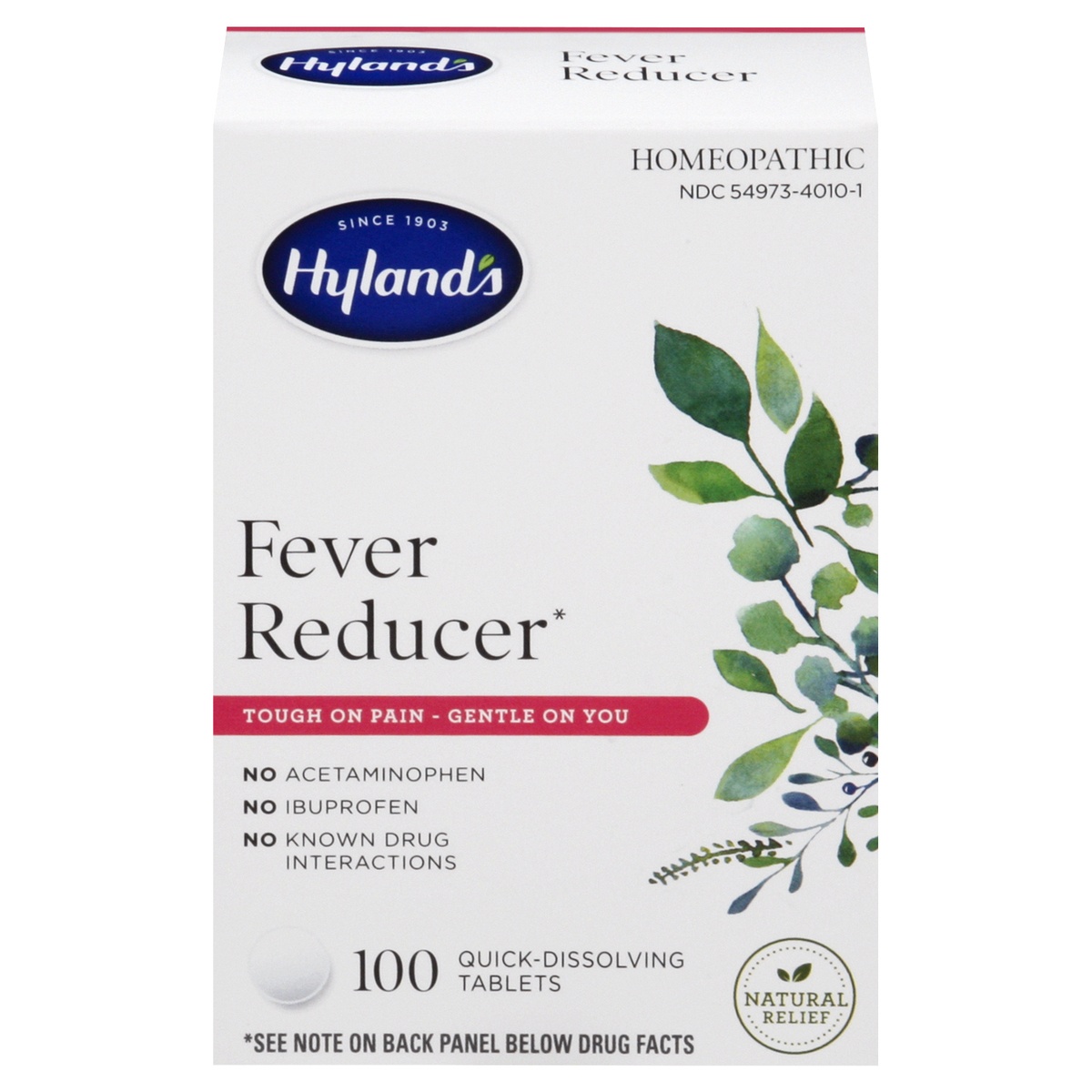 slide 1 of 1, Hyland's Homeopathic Fever Reducer Tablets, 100 ct