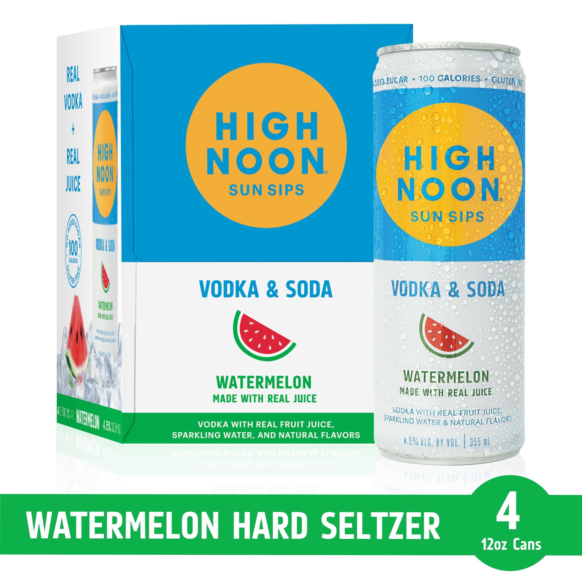 slide 1 of 1, High Noon Watermelon, 4 ct; 355 ml