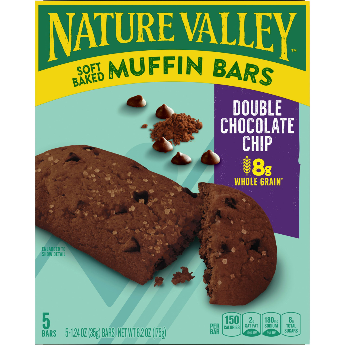 slide 13 of 13, Nature Valley Soft Baked Muffin Bars, Double Chocolate Chip, Made With Whole Grain, 5 Count, 6.2 oz, 5 ct