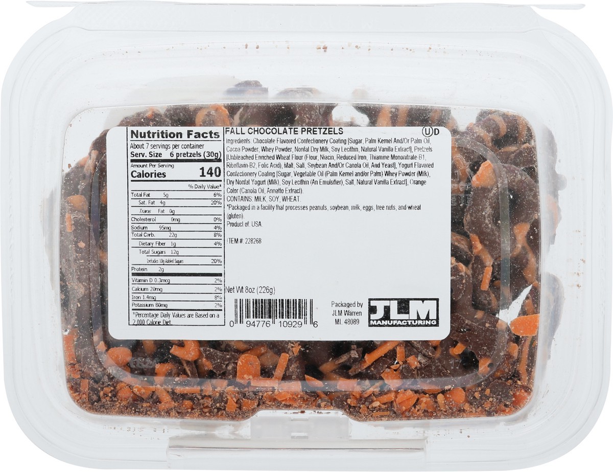 slide 6 of 9, JLM Manufacturing Choc Pretzels Fall Tub, 8 oz