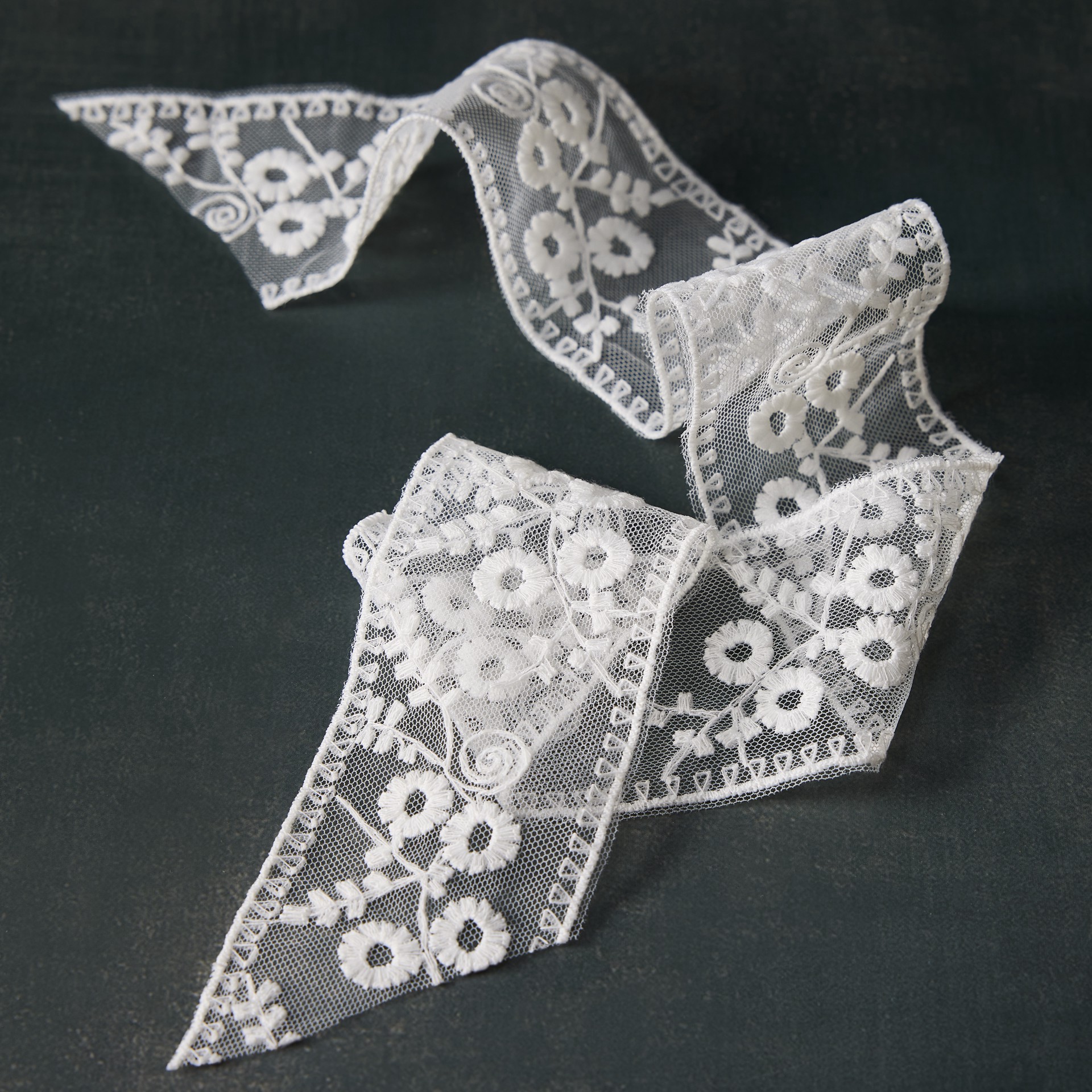 slide 2 of 2, 2" X 3yd. White Lace Ribbon By Celebrate It Classic, 2 in x 3 yd