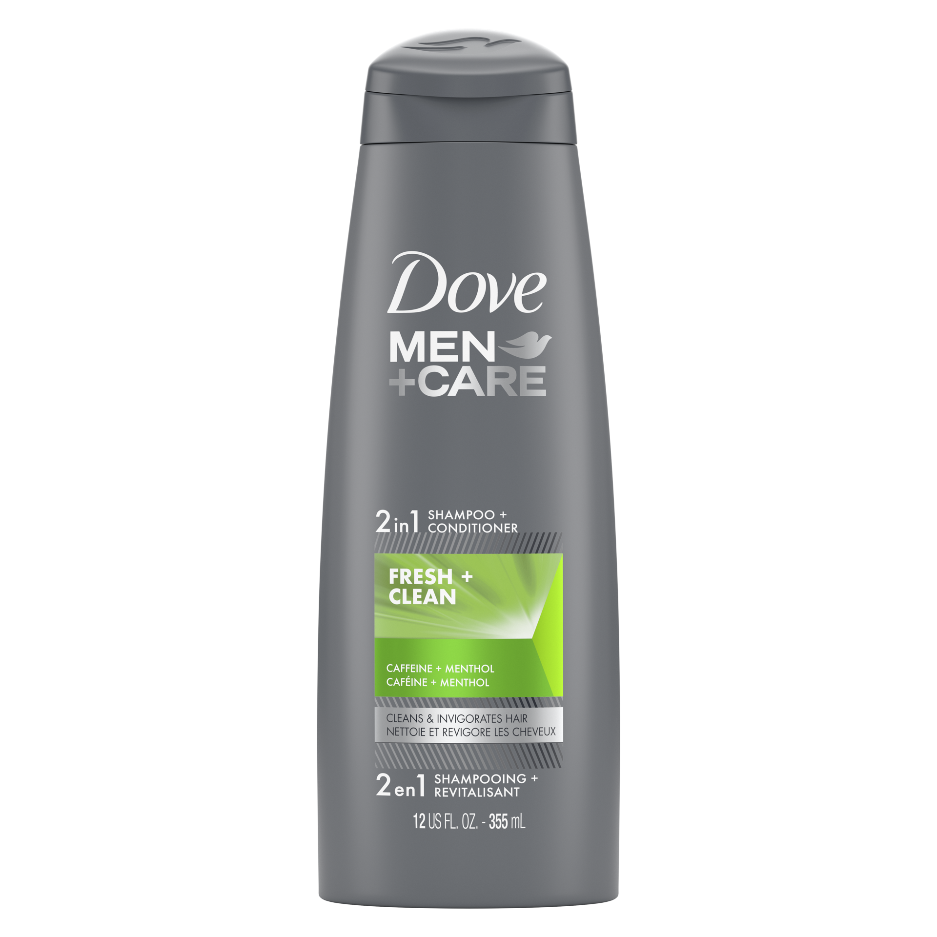 slide 2 of 4, Dove Men+Care Fortifying 2 in 1 Shampoo and Conditioner Fresh and Clean with Caffeine, 12 oz, 12 oz